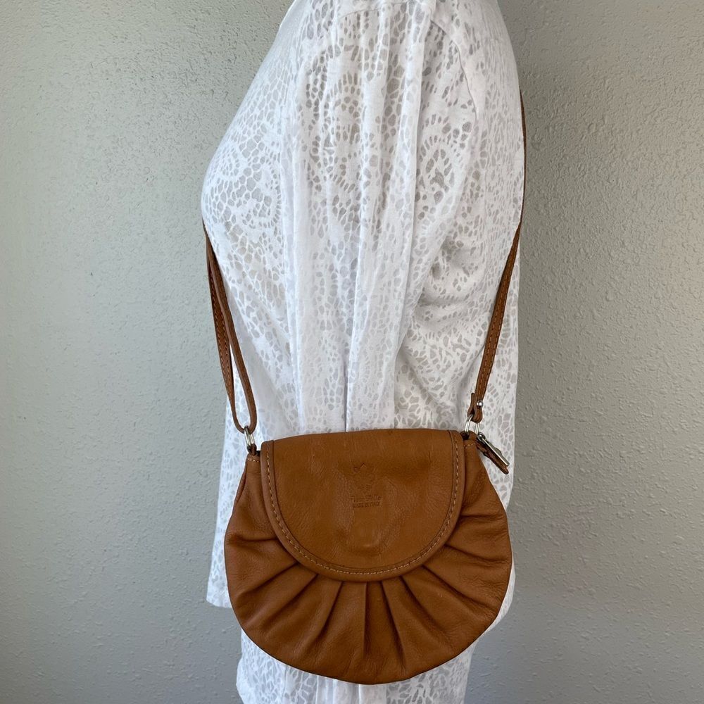 Vera Pelle Leather Crossbody Purse EUC